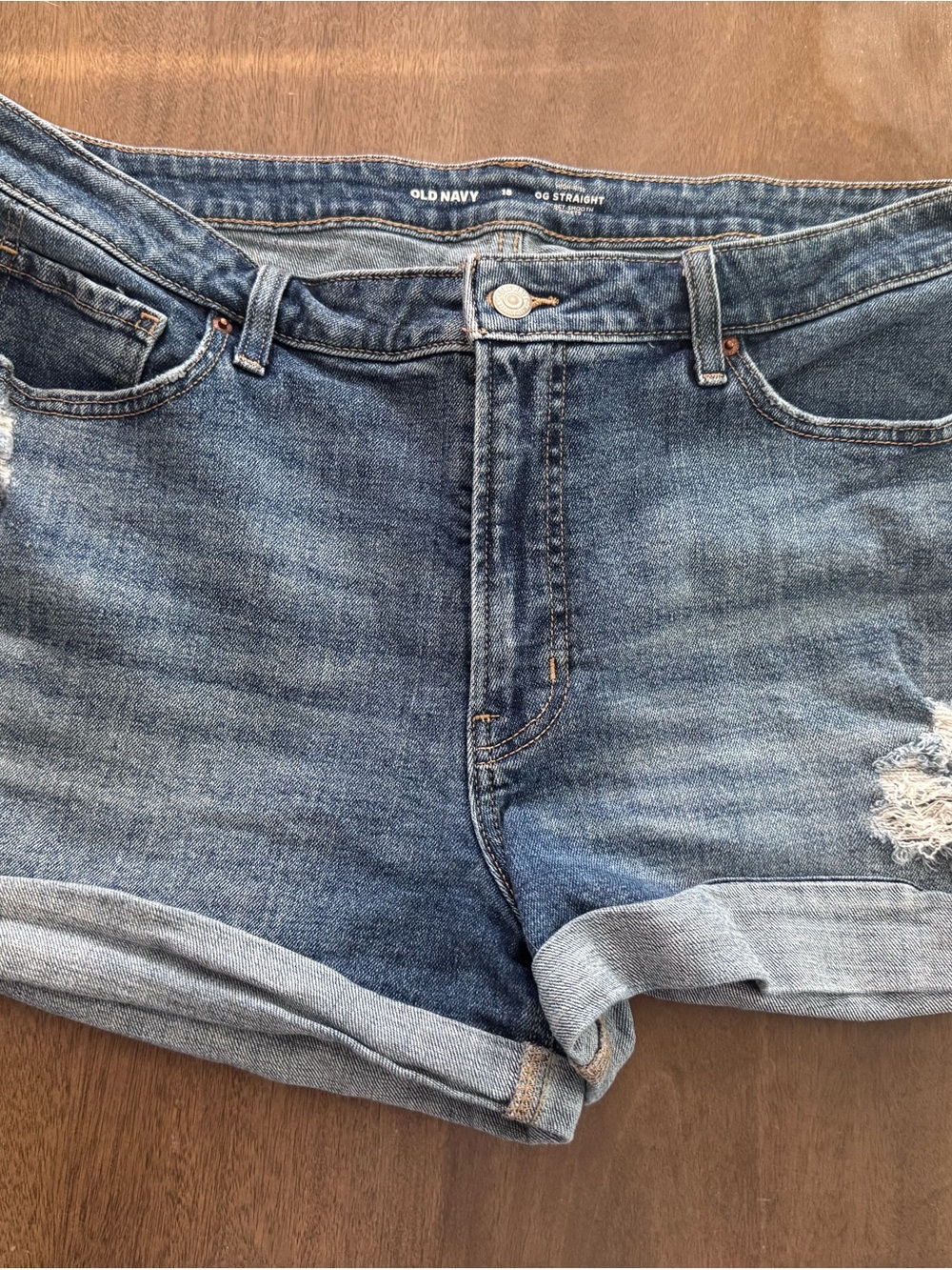 Old Navy High Rise Curvy OG Straight Cuffed Jean Denim Shorts Plus sz 18